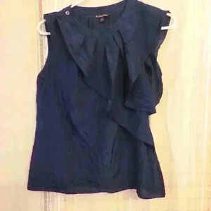 EUC 100% silk Brooks Brothers women's top, navy blue,  size S, $20